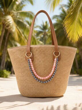 Hawaii Double Strand Bag Lei, Purse Lei Hanging Charm, Pakalana, Pearl